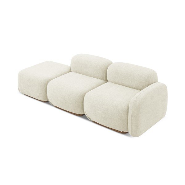 Krēmkrāsas modulārais zvilnis no buklē auduma (ar kreiso stūri) Ailani – Makamii-image-2