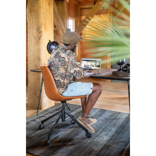 Brūns biroja krēsls uz riteņiem Dutchbone Franky-image-2