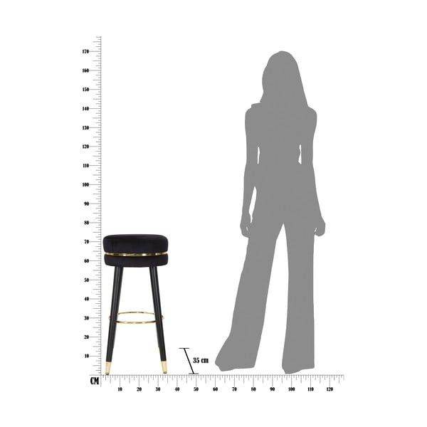 Melna/zelta krāsas polsterēta bāra taburete (sēdekļa augstums 74 cm) Paris – Mauro Ferretti-image-4