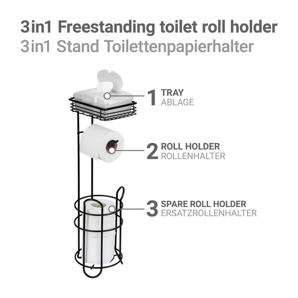 Melns tērauda tualetes papīra turētājs – Wenko-image-3