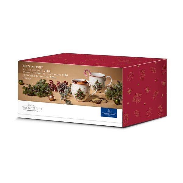 2 baltu porcelāna krūžu komplekts ar Ziemassvētku motīvu Villeroy & Boch X-mas tree-image-2