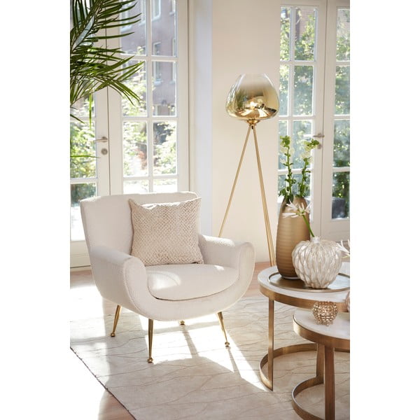 Krēmkrāsas atpūtas krēsls no buklē auduma Vinstra – Light & Living-image-1