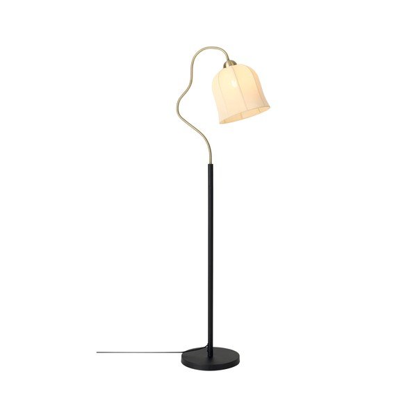 Balta/melna tekstila stāvlampa (augstums 150 cm) Bell – Ellos Home