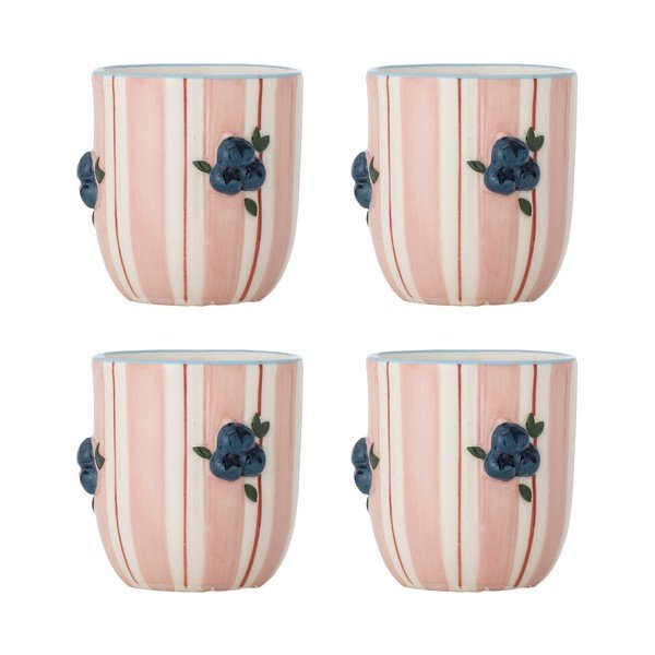 Rozā kapučīno keramikas krūzes (4 gab.) 235 ml Carry – Bloomingville