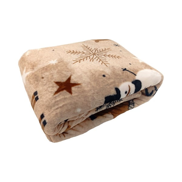 Brūns mikroplīša pleds ar Ziemassvētku motīvu 150x200 cm Nordic Fairytale – My House-image-1