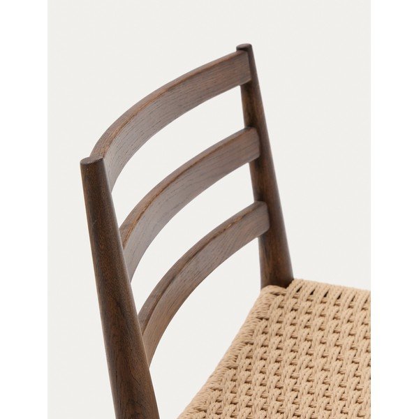 Brūns/dabīga toņa ozola masīvkoka bāra krēsls (sēdekļa augstums 70 cm) Analy – Kave Home-image-2