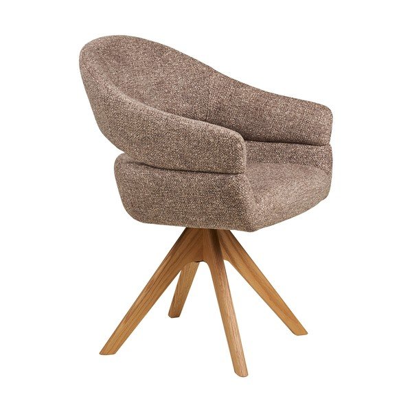 Brūns polsterēts ēdamistabas krēsls ar roku balstiem Dover – House Nordic-image-3