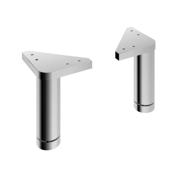 Spīdīgas sudraba krāsas mēbeļu kājas (2 gab.) Quickset 318 – Pelipal