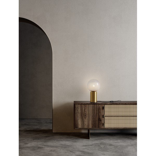 Balta/zelta krāsas stikla galda lampa (augstums 35,5 cm) Vita – Nova Luce-image-1
