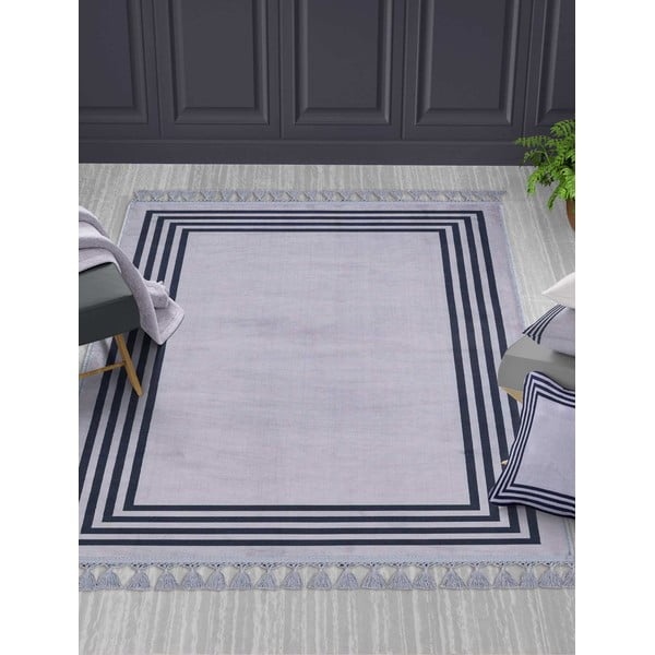 Pelēks mazgājams paklājs 300x100 cm – Vitaus-image-1