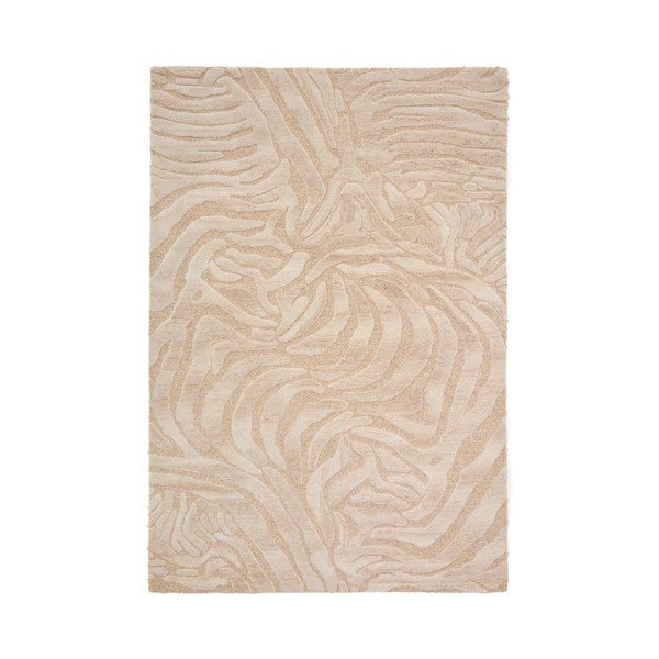 Bēšs ar rokām darināts paklājs no vilnas maisījuma 200x300 cm Tribet – Kave Home