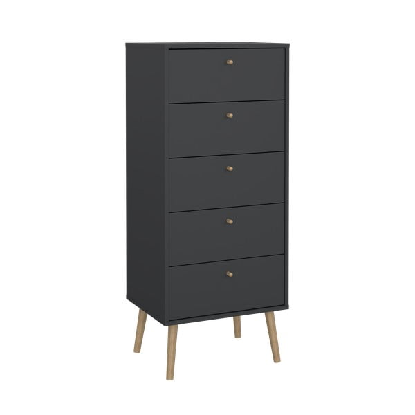 Antracīta pelēka augsta kumode 50x120 cm Bodo – Tvilum-image-2