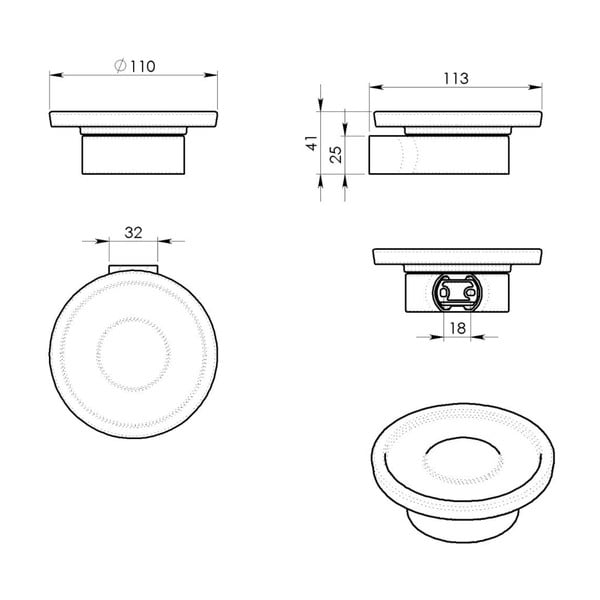 Balts/zelta krāsas stikla sienas ziepju trauks Gedy Pirenei – Sapho-image-1