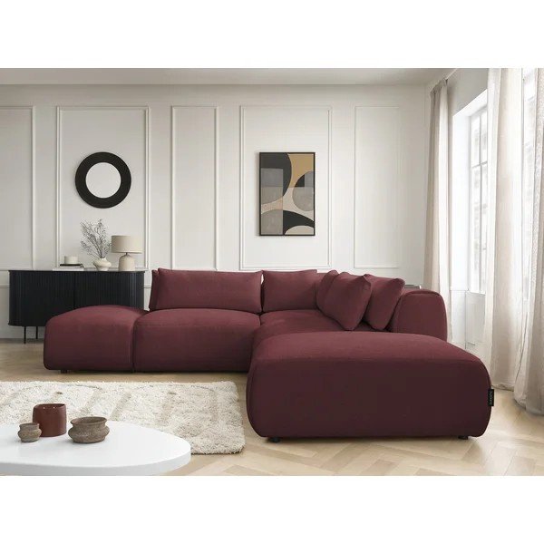 Sarkans regulējams modulārais stūra dīvāns Jana – Bobochic Paris-image-1
