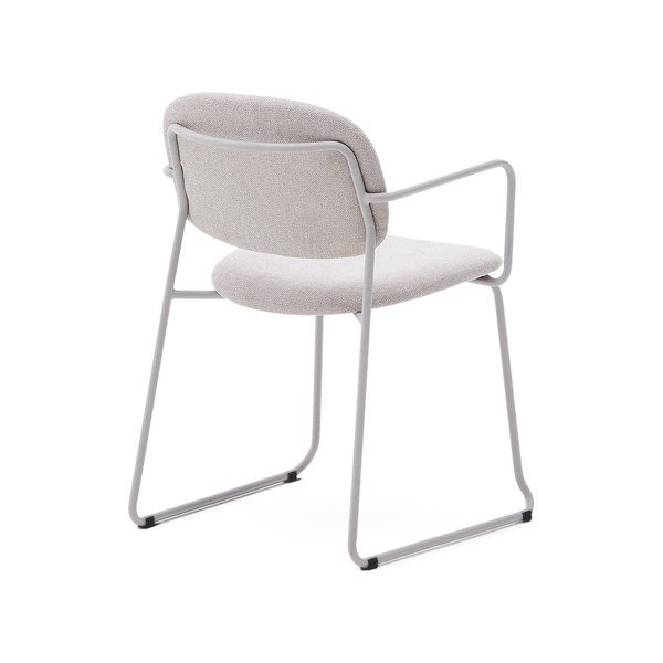 Bēšs metāla pusdienu krēsls ar roku balstiem Meli – Kave Home-image-4