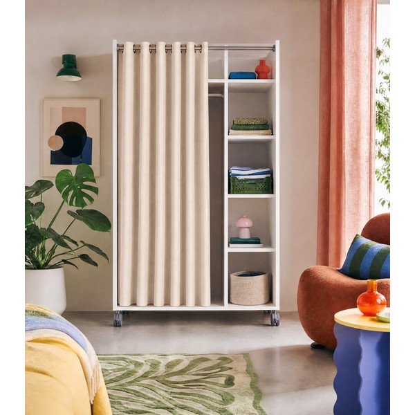 Balts/bēšs drēbju skapis 100x160 cm Kit – Tvilum-image-3