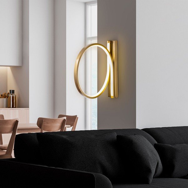 Zelta krāsas LED sienas lampa ø 30 cm Halka – Opviq lights-image-1