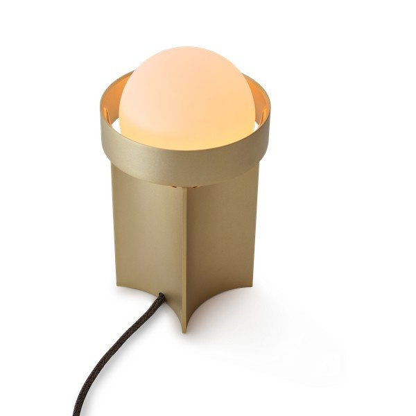 Zelta krāsas galda lampa ar regulējamu spilgtumu ar stikla abažūru (augstums 22 cm) Loop – tala-image-2