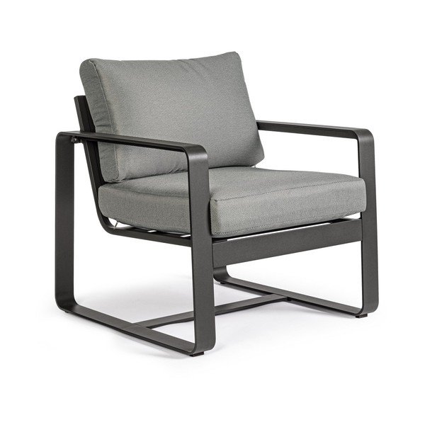 Pelēks metāla dārza atpūtas krēsls Merrigan   – Bizzotto