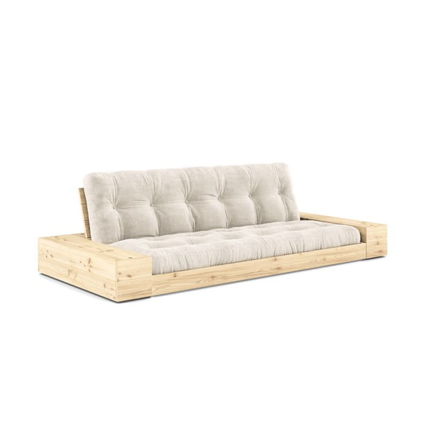 Balts velveta izvelkamais dīvāns 244 cm Base – Karup Design