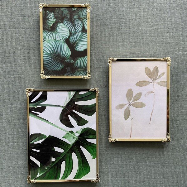 Zelta krāsas metāla stāvošs/piekarināms foto rāmis 16x21 cm Decora – Zilverstad-image-1