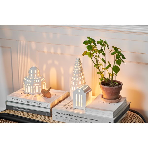 Balts keramikas Ziemassvētku svečturis Kähler Design Lighthouse, ø 9 cm-image-3