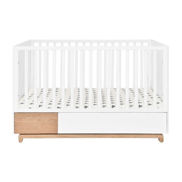 Balta maināma bērnu gultiņa ar atvilktni BELLAMY Nomi, 70 x 140 cm