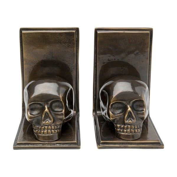 2 dekoratīvo grāmatu turētāju komplekts Kare Design Skull