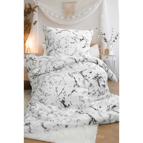 Melnbalta vienguļamā mikroplīša gultas veļa 140x200 cm – Jerry Fabrics