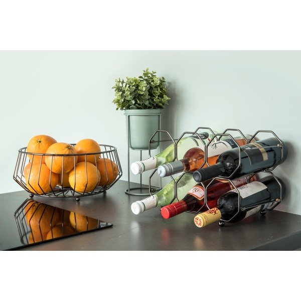 Pelēks metāla salokāms vīna turētājs PT LIVING Honeycomb-image-1