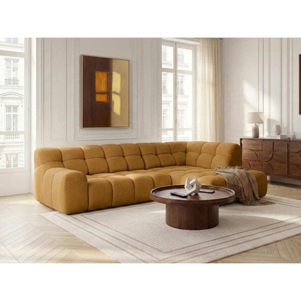 Dzeltens salokāms/su elektriniu sėdynės reguliavimu stūra dīvāns (ar labo stūri/L veida) Andre – Bobochic Paris-image-4