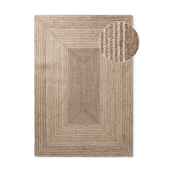 Gaiša dabīga toņa/tumša dabīga toņa divpusējs/ar rokām darināts džutas paklājs 120x170 cm Juno – Hanse Home