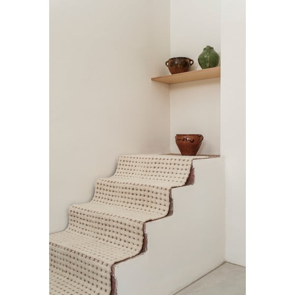 Ziloņkaula krāsas mazgājams/ar rokām darināts vilnas celiņa paklājs 80x230 cm Unexpected Wool – Lorena Canals-image-2