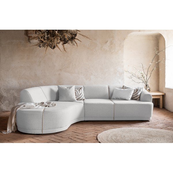 Balts izvelkamais stūra dīvāns (kreisais stūris) Bella Siena – Miuform-image-4