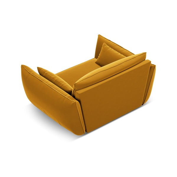 Sinepju dzeltens samta atpūtas krēsls Vanda – Mazzini Sofas-image-3