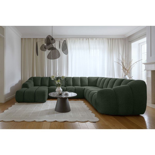 Tumši zaļš stūra dīvāns (ar labo stūri/U veida) Shell – Miuform-image-1