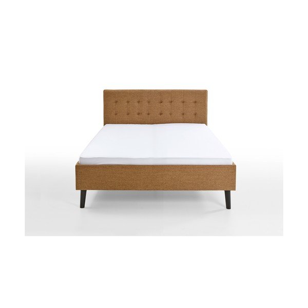 Brūna polsterēta divvietīga gulta bez režģa 140x200 cm Empire – Meise Möbel-image-3