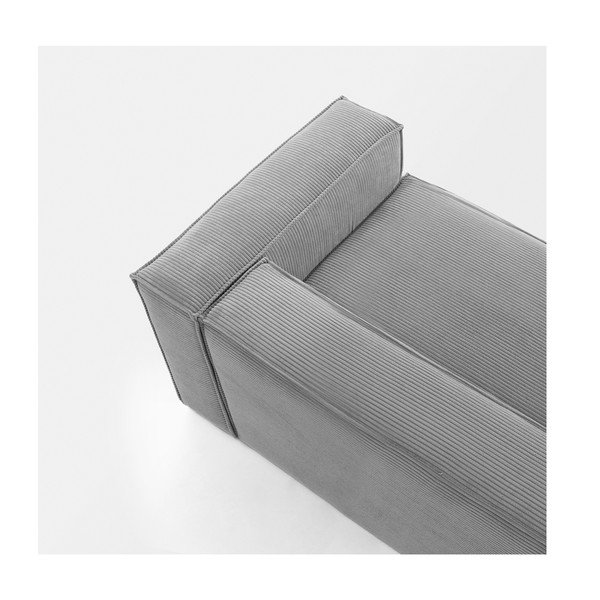 Pelēks velveta dīvāns 240 cm Blok – Kave Home-image-1