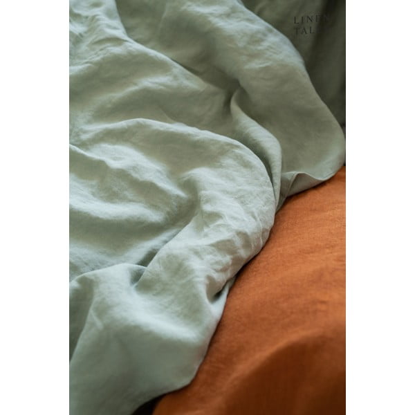 Zaļš lina palags ar gumiju bērniem Linen Tales Nature, 60 x 120 cm-image-2