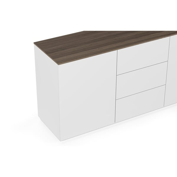 Balta kumode ar 3 atvilktnēm un 2 durvīm TemaHome Join-image-3