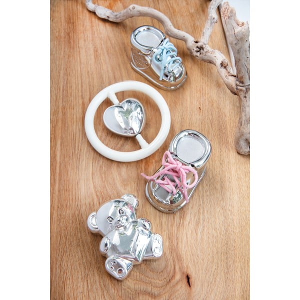 Spīdīgas sudraba krāsas metāla kastīte pirmajam zobam 6x4x4 cm Shoe  – Zilverstad-image-2