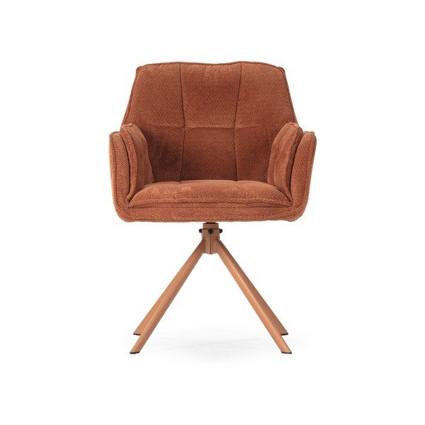 Terakotas oranži polsterēti ēdamistabas krēsli (2 gab.) Keiko – Marckeric-image-2