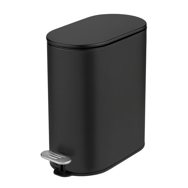 Matēti melna tērauda atkritumu tvertne ar pedāli 5 l Collungo – Wenko