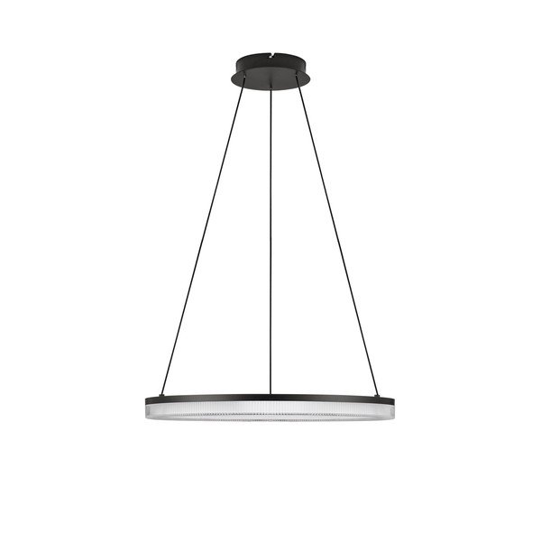 Matēti melna alumīnija LED piekaramā lampa ar regulējamu spilgtumu ar akrila stikla abažūru ø 60 cm Lonela – Nova Luce