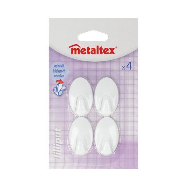 4 baltu plastmasas līpošu āķu komplekts Metaltex Greg-image-2