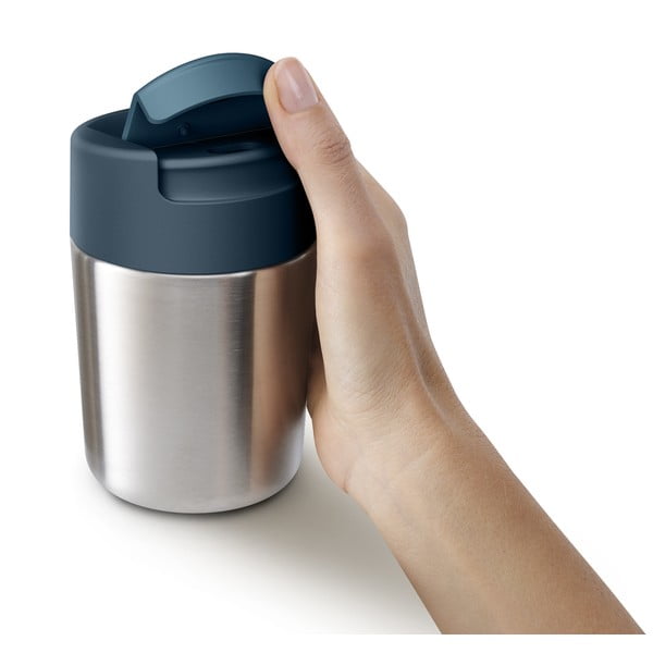 Tumši zila/spīdīgas sudraba krāsas ceļojumu krūze 340 ml Sipp – Joseph Joseph-image-4