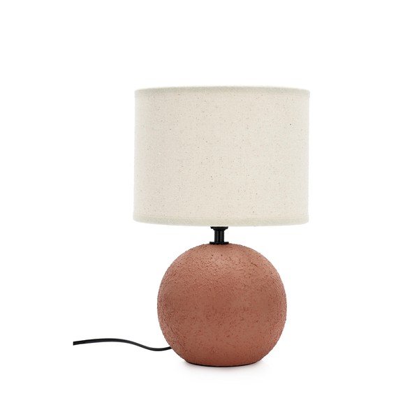 Terakotas oranža keramikas galda lampa ar auduma abažūru (augstums 32 cm) Irvin – Yes Everyday
