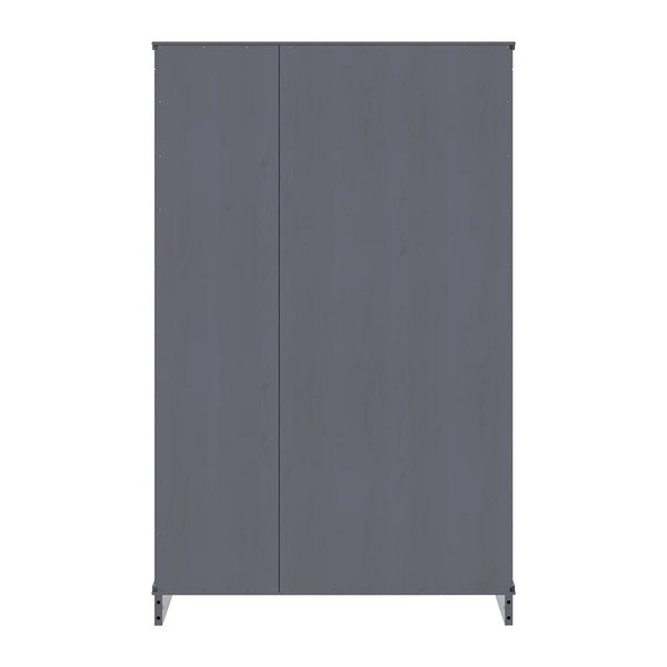 Pelēks priedes masīvkoka grāmatplaukts 74x118x35 cm Anita – Støraa-image-3