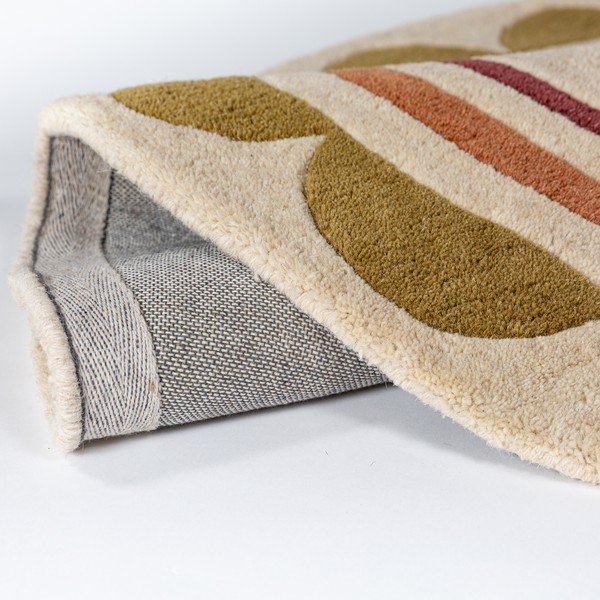 Dabīga toņa ar rokām darināts vilnas apaļš paklājs ø 120 cm Lois – Flair Rugs-image-4