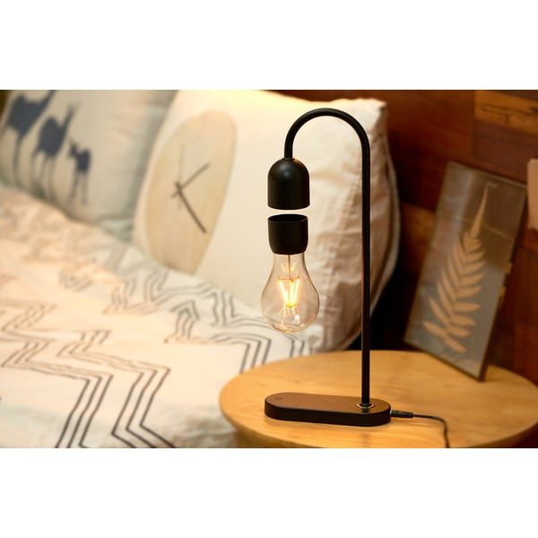 Melna galda lampa (augstums 36,5 cm) Evaro – Gingko-image-1